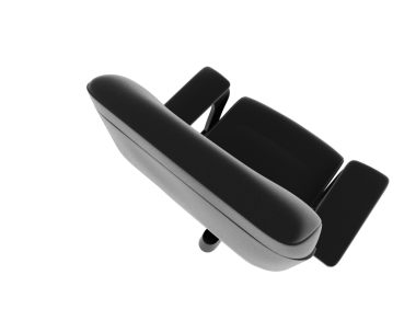 modern black wireless earphones isolated on a white background.