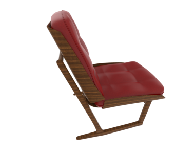 Beyaz arkaplanda kırmızı koltuk izole edildi