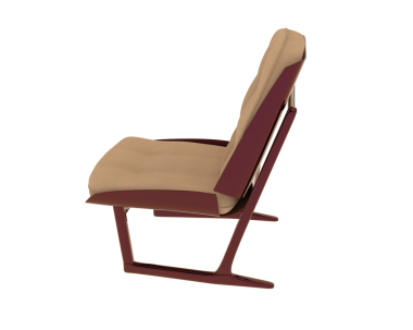 3 d rendering of a red leather chair isolated on a white background