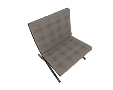 3 d rendering of an empty black leather isolated on white background