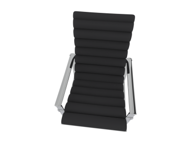 black leather chair isolated on white