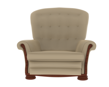 brown leather chair isolated on a white background. 3 d rendering