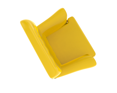 empty yellow book isolated on white background, 3 d illustration