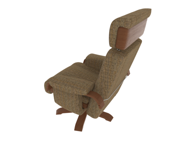 3 d illustration of a wooden chair isolated on a black background.