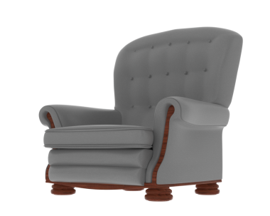 3 d illustration of white armchair on isolated background.