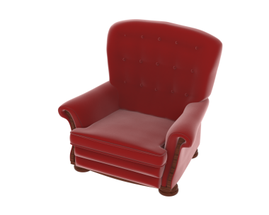 red armchair on a isolated background