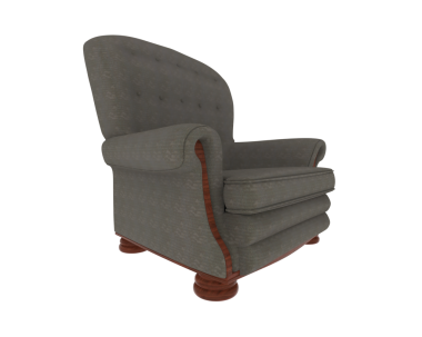 modern armchair with a red pillow isolated on black