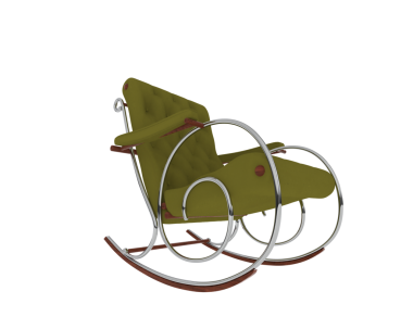 3 d rendering of an old vintage chair isolated in white background