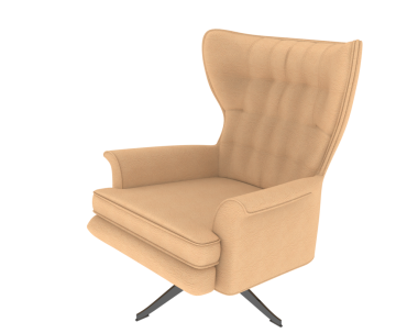 Beyaz arkaplanda izole edilmiş koltuk, 3 boyutlu görüntüleme