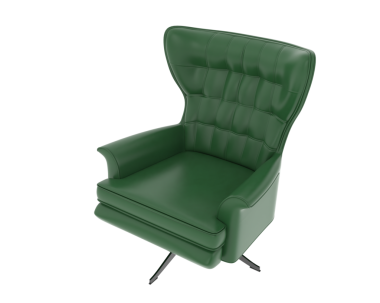3 d render of a green armchair