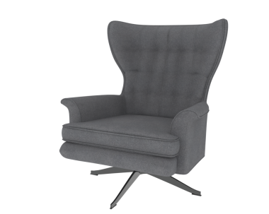 3 d render of armchair on black background