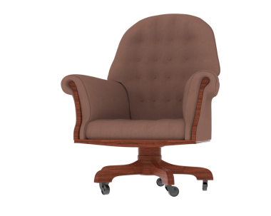 brown leather office chair isolated