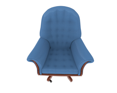 blue armchair isolated on black background with clipping path