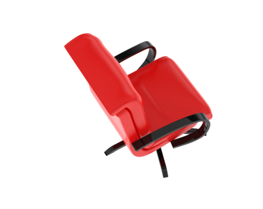 3 d rendering red chair on a white background