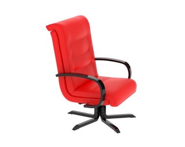 red leather armchair. isolated on white background