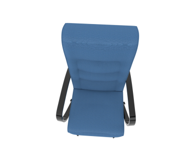blue leather seat on isolated white background