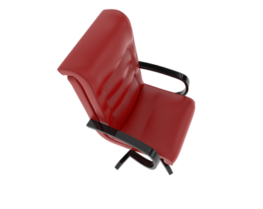 red leather armchair isolated on black background