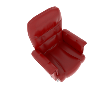 3 d illustration of red sofa isolated on black background
