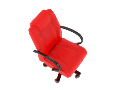 red leather armchair isolated on a black background