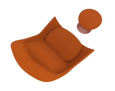 Beyaz bir arka plan üzerinde izole portakal sandalye.