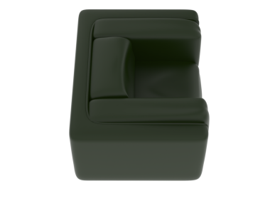 3 d render. black armchair isolated on white background. interior design element.