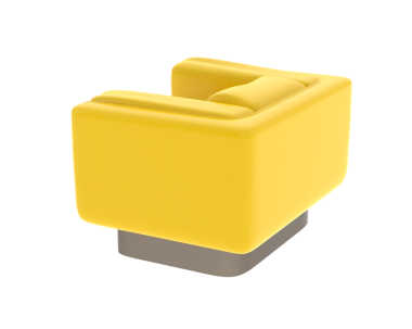 yellow plastic garbage bag isolated on white background 3 d render