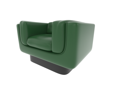 Üç boyutlu modern kanepe, beyaz arka planda izole edilmiş.