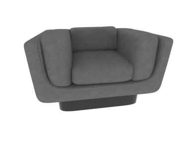 3 d rendering of a modern sofa on black isolated background