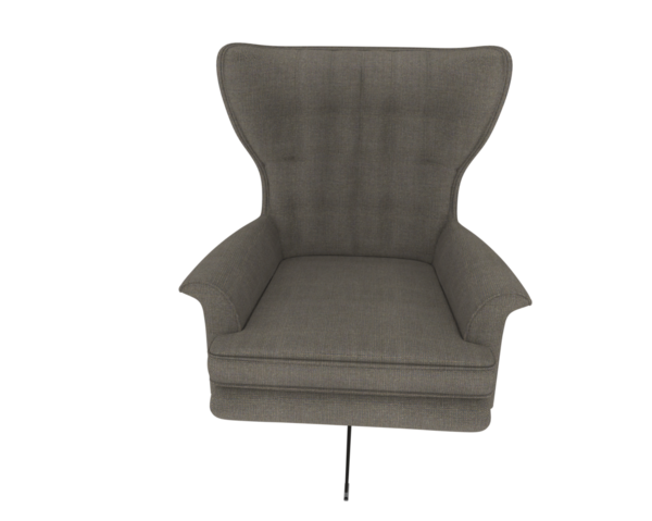armchair with a white fabric texture. isolated on a black background. 3 d illustration