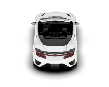 Beyaz arka planda modern bir araba. Üst Manzara. araba arka görünümü.