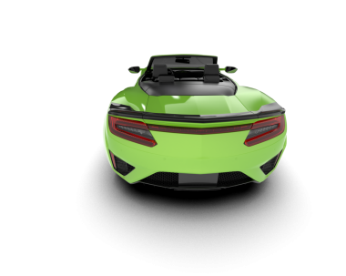 Beyaz arka planda izole edilmiş modern elektrikli araba. 3d oluşturma