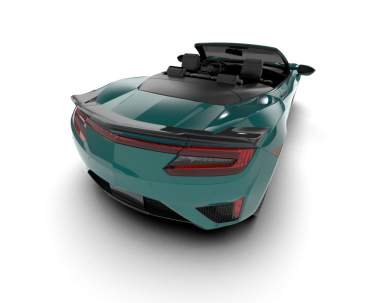 Modern araba arka planda izole edilmiş. 3D görüntüleme - illüstrasyon