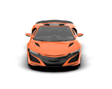 turuncu araba beyaz arka planda izole edildi.