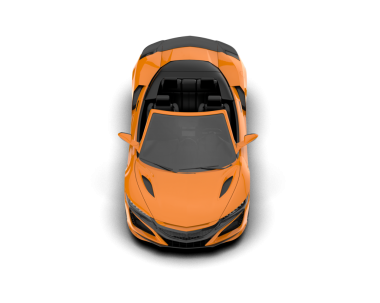 Gerçekçi turuncu araba beyaz arka planda izole edilmiş. 3d oluşturma