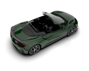 Beyaz arka planda izole edilmiş yeşil, modern spor araba. 3 Boyutlu Hazırlama