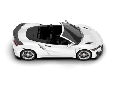 Beyaz arka planda modern elektrikli araba. 3d oluşturma