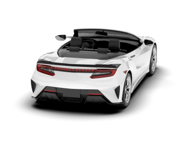 Beyaz arka görüşlü gerçekçi bir araba.