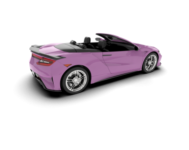 Pembe spor araba beyaz arka planda izole edildi - 3 boyutlu görüntüleme