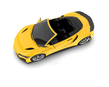 Beyaz arka planda gerçekçi bir araba