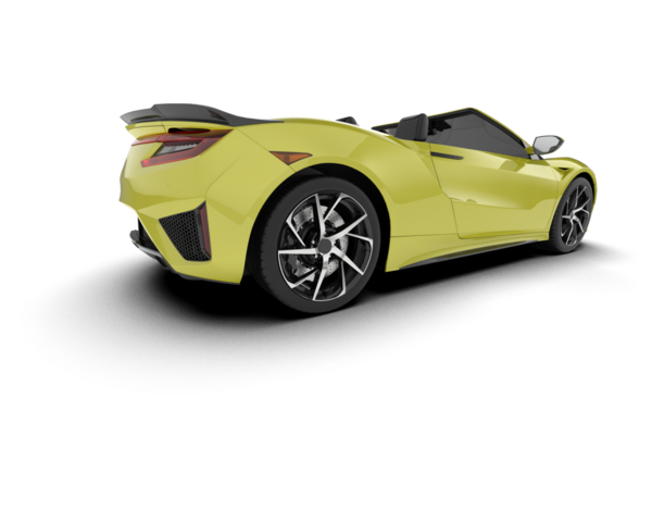 Beyaz arka planda izole edilmiş modern sarı spor araba. 3d illüstrasyon