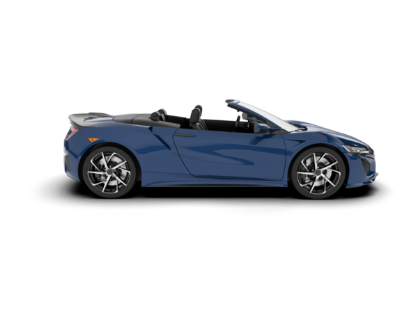 mavi spor araba yan görünümü.