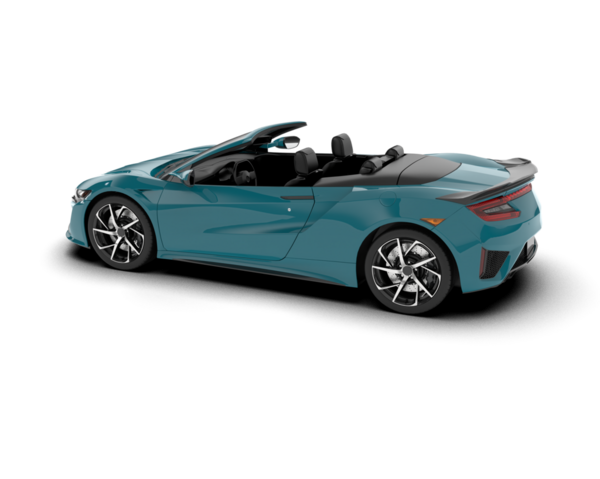 Mavi arabanın gerçekçi vektör çizimi