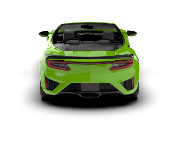 Beyaz arka planda izole edilmiş yeşil spor araba. 3d görüntüleme