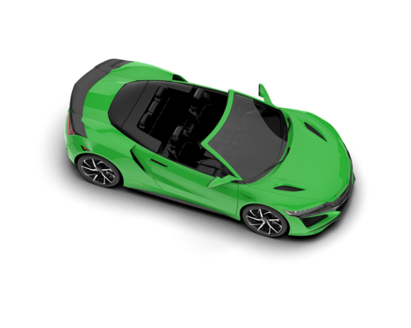 yeşil araba beyaz arkaplanda izole edildi. 3 boyutlu görüntüleme