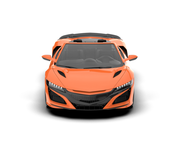 turuncu araba beyaz arka planda izole edildi.