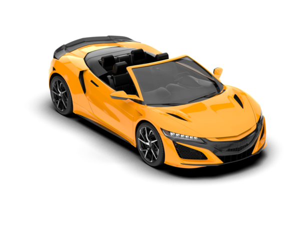 Turuncu spor araba beyaz arka planda izole edilmiş. yüksek kalite 3d görüntüleme.