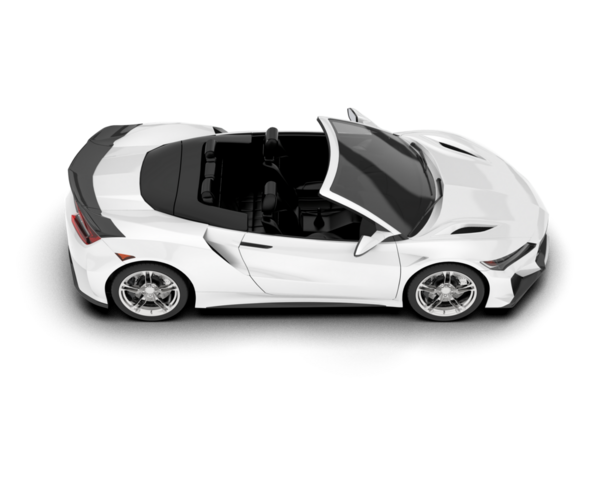 Beyaz arka planda modern elektrikli araba. 3d oluşturma