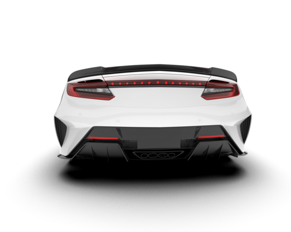 Stüdyoda beyaz arka planda 3 boyutlu araba görüntüsü