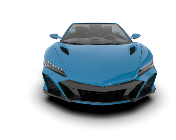 Mavi lüks araba. 3d oluşturma