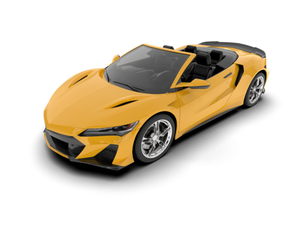 beyaz arka planda modern sarı araba